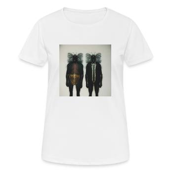 Fotografisches Portrait zwei grosser Insekten - Frauen T-Shirt atmungsaktiv - Weiß - Vorne - AI Model Female 172 dark (172cm)