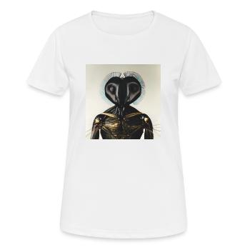Fotografisches Portrait Humanoides Insekt - Frauen T-Shirt atmungsaktiv - Weiß - Vorne - AI Model Female 172 dark (172cm)