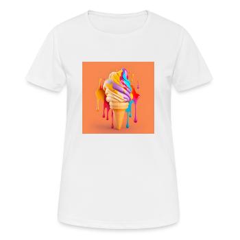 Eis mit Farbspritzern gegen - Frauen T-Shirt atmungsaktiv - Weiß - Vorne - AI Model Female 172 dark (172cm)