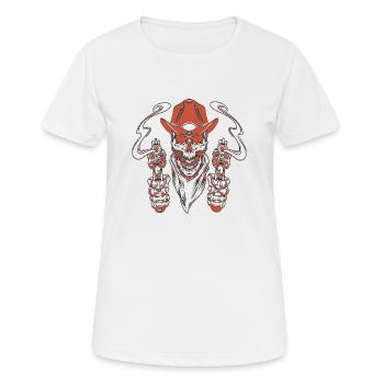 Cowboy Lustiger Cowboyhut Wild Western Country - Frauen T-Shirt atmungsaktiv - Weiß - Vorne - AI Model Female 172 dark (172cm)