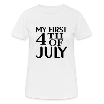 Mon premier 4 juillet - T-shirt respirant Femme - blanc - Devant - AI Model Female 172 dark (172cm)