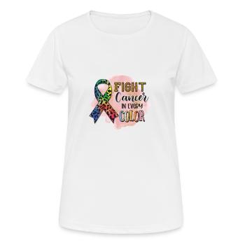 Bekämpfen Sie Krebs in jeder Farbe - Frauen T-Shirt atmungsaktiv - Weiß - Vorne - AI Model Female 172 dark (172cm)