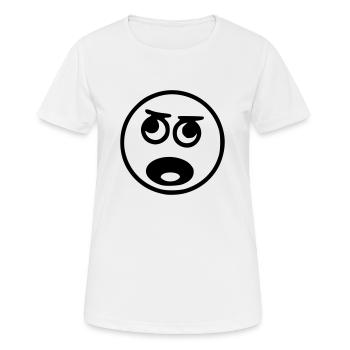 Emoji sketch cri noir - T-shirt respirant Femme - blanc - Devant - AI Model Female 172 dark (172cm)
