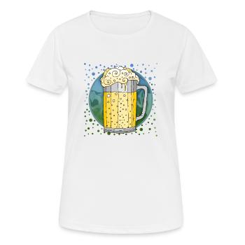 Becher - Frauen T-Shirt atmungsaktiv - Weiß - Vorne - AI Model Female 172 dark (172cm)