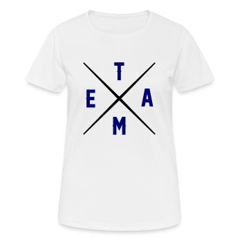 équipe - T-shirt respirant Femme - blanc - Devant - AI Model Female 172 dark (172cm)