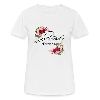 Demoiselle d’honneur - T-shirt respirant Femme - blanc - Devant - AI Model Female 172 dark (172cm)
