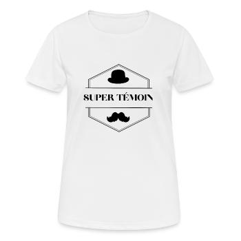 Super témoin - T-shirt respirant Femme - blanc - Devant - AI Model Female 172 dark (172cm)