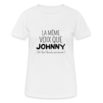 Même voix que Johnny - T-shirt respirant Femme - blanc - Devant - AI Model Female 172 dark (172cm)