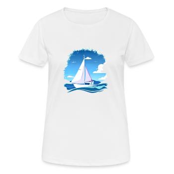 Segeln Segelsport Segler Segelboot Segelschiff - Frauen T-Shirt atmungsaktiv - Weiß - Vorne - AI Model Female 172 dark (172cm)