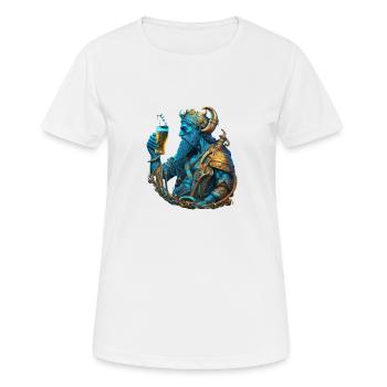 Neptune with beer. Cool mythology - Women's Breathable T-Shirt - white - Front - AI Model Female 172 dark (172cm)