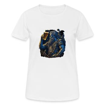 Neptun, Herrscher der Meere mit Bier - Frauen T-Shirt atmungsaktiv - Weiß - Vorne - AI Model Female 172 dark (172cm)