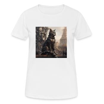 Chat noir2 - T-shirt respirant Femme - blanc - Devant - AI Model Female 172 dark (172cm)