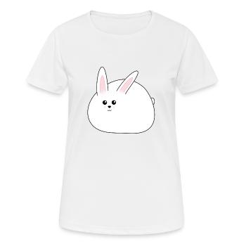 Lapin blanc gras, sucré, Pâques - T-shirt respirant Femme - blanc - Devant - AI Model Female 172 dark (172cm)