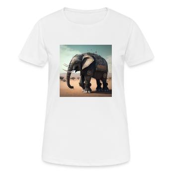 Éléphant au Kenya 2 - T-shirt respirant Femme - blanc - Devant - AI Model Female 172 dark (172cm)