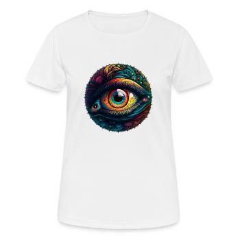 Œil 1 - T-shirt respirant Femme - blanc - Devant - AI Model Female 172 dark (172cm)