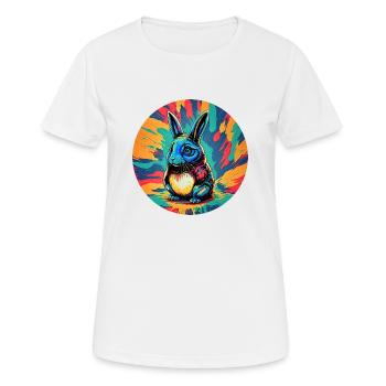Lapin de Pâques psychédélique - T-shirt respirant Femme - blanc - Devant - AI Model Female 172 dark (172cm)