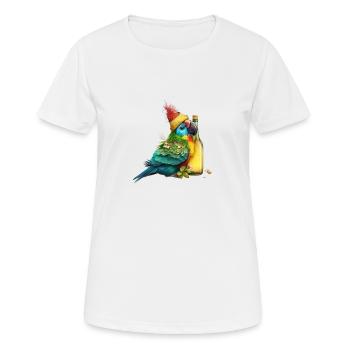 Câlins perroquets avec de la bière - T-shirt respirant Femme - blanc - Devant - AI Model Female 172 dark (172cm)