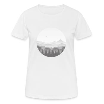 Des montagnes dans le brouillard - T-shirt respirant Femme - blanc - Devant - AI Model Female 172 dark (172cm)