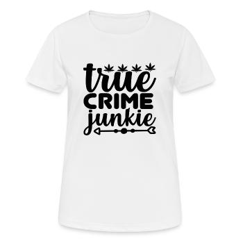 Accro au crime - T-shirt respirant Femme - blanc - Devant - AI Model Female 172 dark (172cm)