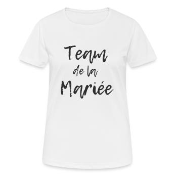 evjf humour team bride de la mariée - T-shirt respirant Femme - blanc - Devant - AI Model Female 172 dark (172cm)