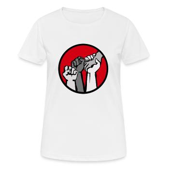 poings3c - T-shirt respirant Femme - blanc - Devant - AI Model Female 172 dark (172cm)