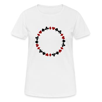 Wreath Playing Cards Skat Dame Mau-Mau Rummy - Women's Breathable T-Shirt - white - Front - AI Model Female 172 dark (172cm)
