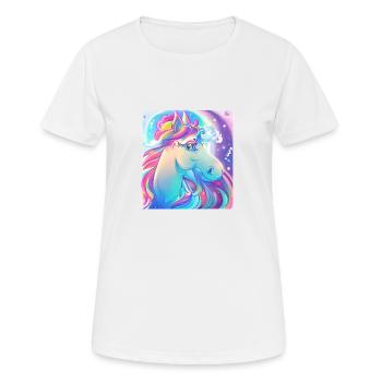 Einhorn Mädchen Fabeltier Einhörner Unicorn - Frauen T-Shirt atmungsaktiv - Weiß - Vorne - AI Model Female 172 dark (172cm)
