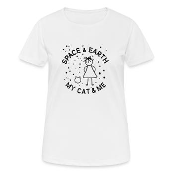 My cat and I dreaming - Women's Breathable T-Shirt - white - Front - AI Model Female 172 dark (172cm)
