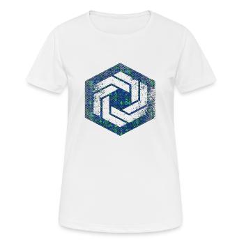 Hexagon-Programmierung Programmierer Codierung geometrisch - Frauen T-Shirt atmungsaktiv - Weiß - Vorne - AI Model Female 172 dark (172cm)