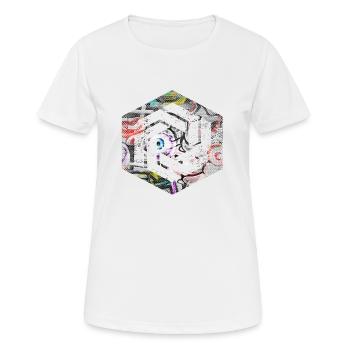 Hexagon-Programmierung Programmierer Codierung geometrisch - Frauen T-Shirt atmungsaktiv - Weiß - Vorne - AI Model Female 172 dark (172cm)