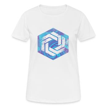Hexagon-Programmierung Programmierer Codierung geometrisch - Frauen T-Shirt atmungsaktiv - Weiß - Vorne - AI Model Female 172 dark (172cm)