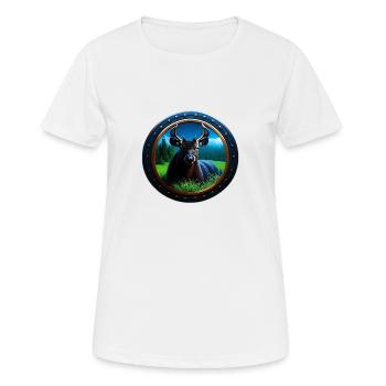 Hirsch im Gras - Frauen T-Shirt atmungsaktiv - Weiß - Vorne - AI Model Female 172 dark (172cm)