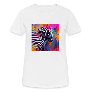 Abstract Rushing Zebra - Women's Breathable T-Shirt - white - Front - AI Model Female 172 dark (172cm)