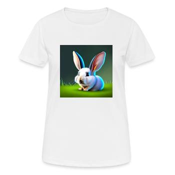 Kaninchen mit großen Ohren - Frauen T-Shirt atmungsaktiv - Weiß - Vorne - AI Model Female 172 dark (172cm)