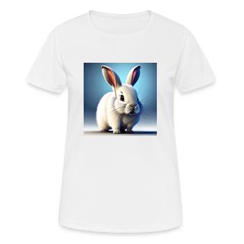 Lapin blanc - T-shirt respirant Femme - blanc - Devant - AI Model Female 172 dark (172cm)
