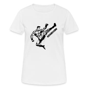 Kickboxing Kick - T-shirt respirant Femme - blanc - Devant - AI Model Female 172 dark (172cm)