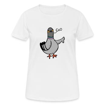 Gurren / Buh-Taube - Frauen T-Shirt atmungsaktiv - Weiß - Vorne - AI Model Female 172 dark (172cm)