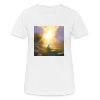 Hund im Himmel - Vierbeiner verlässt die Welt - Frauen T-Shirt atmungsaktiv - Weiß - Vorne - AI Model Female 172 dark (172cm)