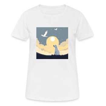 Hund im Himmel - Vierbeiner verlässt die Welt - Frauen T-Shirt atmungsaktiv - Weiß - Vorne - AI Model Female 172 dark (172cm)
