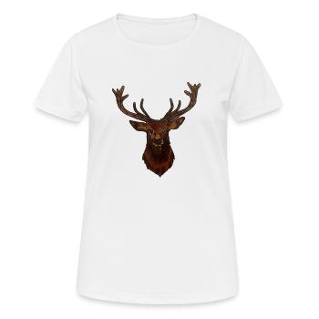 Tête de CERF - T-shirt respirant Femme - blanc - Devant - AI Model Female 172 dark (172cm)