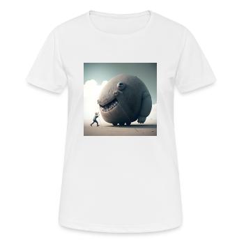 Seltsam nach oben geht runter - Frauen T-Shirt atmungsaktiv - Weiß - Vorne - AI Model Female 172 dark (172cm)