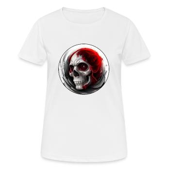 Darkside Design - Schädel Kunst 4 - Frauen T-Shirt atmungsaktiv - Weiß - Vorne - AI Model Female 172 dark (172cm)