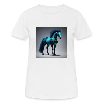Blue Cyborg Horse - Women's Breathable T-Shirt - white - Front - AI Model Female 172 dark (172cm)