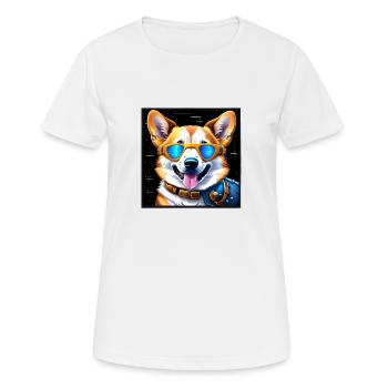 Corgi futuriste - T-shirt respirant Femme - blanc - Devant - AI Model Female 172 dark (172cm)