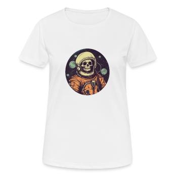 Squelette effrayant en tant qu’astronaute - T-shirt respirant Femme - blanc - Devant - AI Model Female 172 dark (172cm)