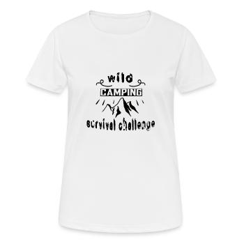 Wild Camping Survival Challenge - T-shirt respirant Femme - blanc - Devant - AI Model Female 172 dark (172cm)