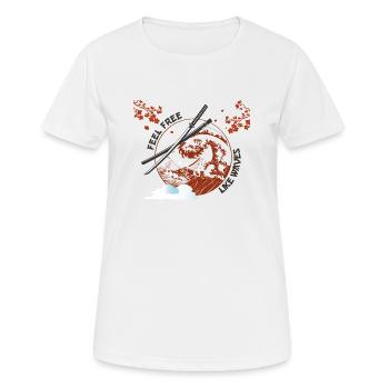 Feel Free like Waves - Frauen T-Shirt atmungsaktiv - Weiß - Vorne - AI Model Female 172 dark (172cm)