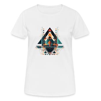 Cooles geometrisches ethno Motiv - Frauen T-Shirt atmungsaktiv - Weiß - Vorne - AI Model Female 172 dark (172cm)