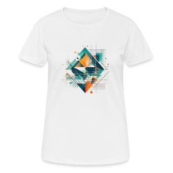 Cooles Geometrisches Ethno Motiv - Frauen T-Shirt atmungsaktiv - Weiß - Vorne - AI Model Female 172 dark (172cm)