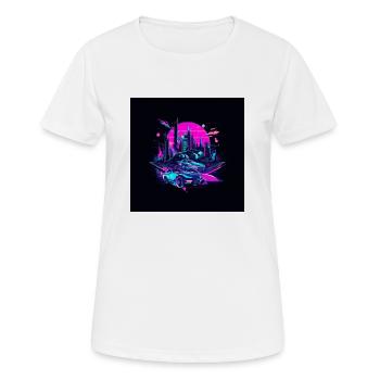 Cyber Cité - T-shirt respirant Femme - blanc - Devant - AI Model Female 172 dark (172cm)